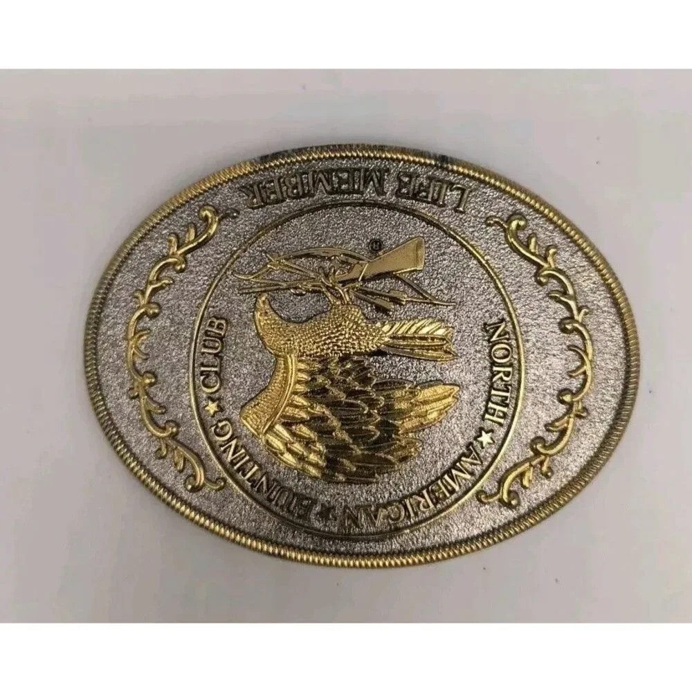 Vintage North American Hunting Club Life Member Belt Buckle